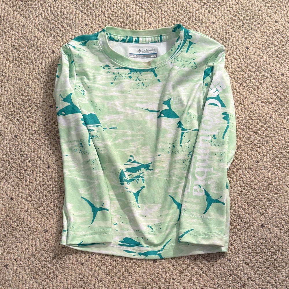 Columbia Kids Swim Rashguard - Light Green and Teal